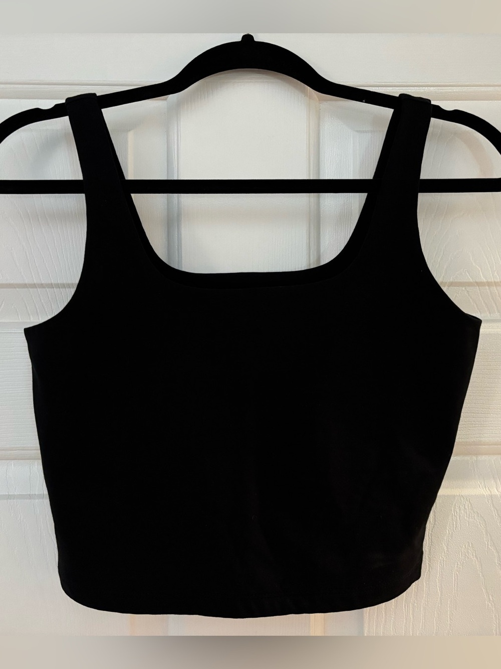 GAP black cotton stretch square neck cropped tank $48 - Large